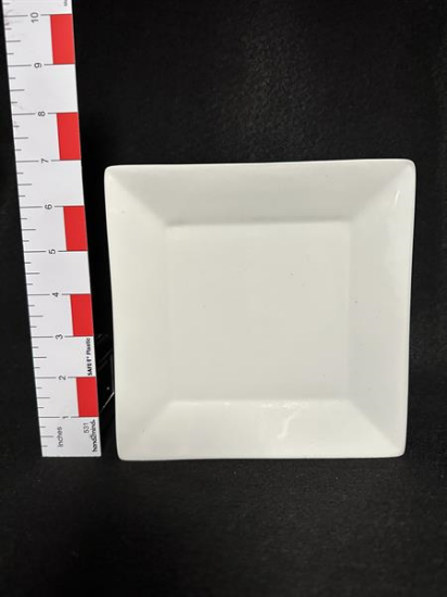 Picture of White China Plate Square 7" Dessert